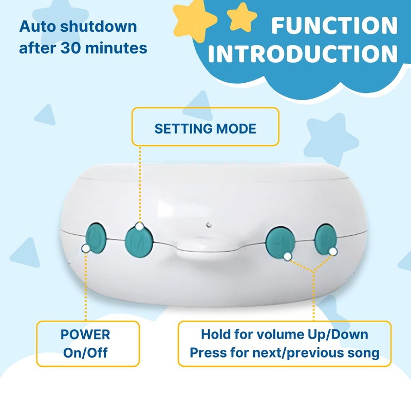 TINITIGIES Crib Mobile Motor - Baby Mobile Spinner Box with 3 Modes (Turn & Music, Turn Only, Music Only) Plays 12 Piano Lullabies (30 Min Auto Off) - Holder for DIY Clamp Mobile - Image 3